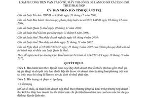 Quyết định 14/2012/QĐ-UBND quy định doanh thu tối thiểu đã bao gồm thuế GTGT