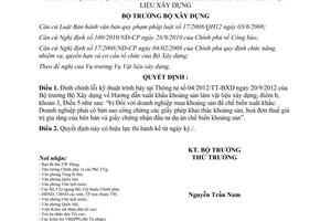 Quyết định 1071/QĐ-BXD năm 2012 đính chính Thông tư 04/2012/TT-BXD hướng dẫn