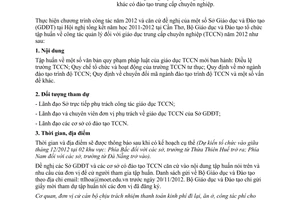 Công văn 7471/BGDĐT-GDCN tập huấn công tác quản lý giáo dục trung cấp