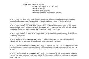 Công văn 456/SXD-GĐ&QLCL hướng dẫn quy trình thực hiện công tác quản lý kiểm tra