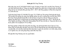 Công văn 3814/BNN-KH lập dự án Nâng cao năng lực nghiên cứu phát triển