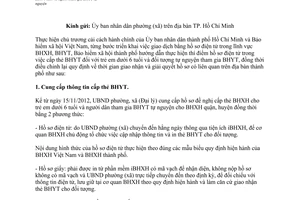 Công văn 4676/BHXH-THU hồ sơ điện tử cấp thẻ BHYT trẻ dưới 6 tuổi người tham gia tự nguyện Hồ Chí Minh