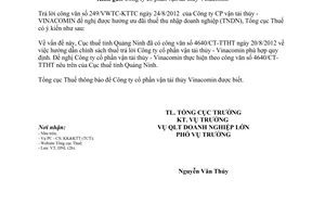 Công văn 3934/TCT-DNL ưu đãi thuế thu nhập doanh nghiệp