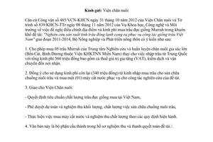 Công văn 5570/BNN-KHCN điều chỉnh địa điểm và kinh phí mua trâu đực giống