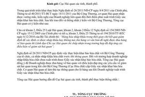 Công văn 6441/TCHQ-GSQL thủ tục hải quan cho lô hàng nhập khẩu cần Giấy xác nhận