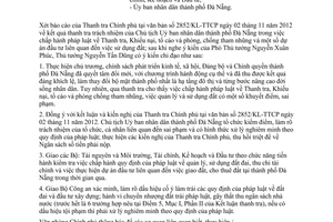Công văn 1930/VPCP.V.I xử lý sau thanh tra tại Đà Nẵng