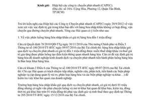 Công văn 6506/TCHQ-TXNK xác định giá trị hàng hóa chuyển phát nhanh trong