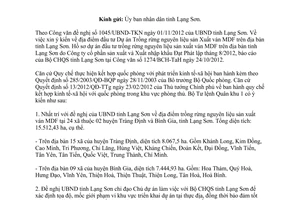 Công văn 1942/BTL-TaC 2012 địa điểm trồng rừng nguyên liệu sản xuất ván MDF Lạng Sơn