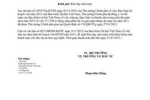 Công văn 16122/BTC-ĐT tiếp tục thực hiện kế hoạch vốn xây dựng cơ bản năm 2011