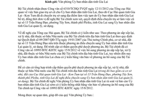 Công văn 16174/BTC-KHTC xử lý nhà đất thuộc Bộ Tài chính trên địa bàn tỉnh