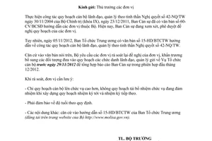 Công văn 4345/LĐTBXH-TCCB hướng dẫn công tác quy hoạch cán bộ lãnh đạo quản lý