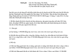 Công văn 9528/UBND-TNMT áp dụng đơn giá di chuyển mộ khi Nhà nước thu hồi đất