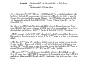 Công văn 4906/BHXH-CST hướng dẫn thực hiện bảo hiểm y tế đối với đối tượng