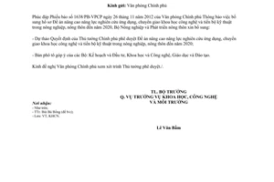 Công văn 5855/BNN-KHCN bổ sung hồ sơ Đề án nâng cao năng lực nghiên cứu ứng dụng