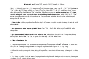 5857/BNN-HTQT hướng dẫn thủ tục phê duyệt dự án nghiên cứu về cúm lợn