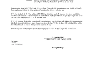 Công văn 5880/BNN-HTQT xác nhận đã kiểm soát được dịch cúm H5N1