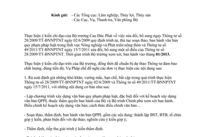 Công văn 5885/BNN-PC tổng kết đánh giá thực hiện Thông tư 28/2009/TT-BNNPTNT