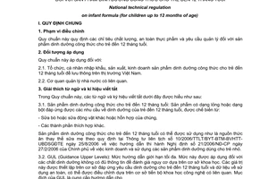 Quy chuẩn kỹ thuật quốc gia QCVN 11-1:2012/BYT về  sản phẩm dinh dưỡng công thức cho trẻ đến 12 tháng tuổi do Bộ Y tế ban hành