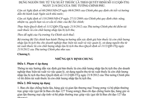 Thông tư 207/2012/TT-BTC xác định giá bán thuốc lá còn chất lượng nhập lậu