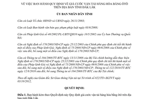 Quyết định 47/2012/QĐ-UBND Quy định giá cước vận tải hàng hóa bằng ôtô