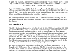 Thông báo 451/TB-BTC ý kiến chỉ đạo của Bộ trưởng Vương Đình Huệ triển khai