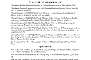 Quyết định 35/2012/QĐ-UBND đơn giá xây dựng mới nhà ở công trình vật kiến trúc
