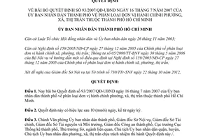 Quyết định 50/2012/QĐ-UBND bãi bỏ Quyết định 93/2007/QĐ-UBND phân loại đơn vị