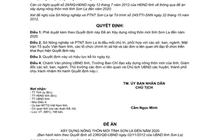 Quyết định 2360/QĐ-UBND 2012 xây dựng nông thôn mới Sơn La đến 2020