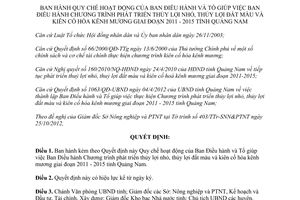 Quyết định 3533/QĐ-UBND 2013 Ban Điều hành Chương trình phát triển thủy lợi nhỏ