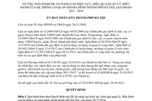Quyết định 5043/QĐ-UBND Đề án nâng cao hiệu lực hiệu quả quản lý điều hành
