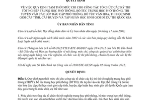 Quyết định 2033/QĐ-UBND mức chi tổ chức kỳ thi tốt nghiệp tập huấn học sinh giỏi dự thi quốc gia Thừa Thiên Huế 2012