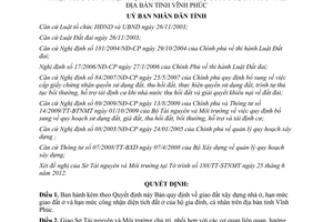 Quyết định 44/2012/QĐ-UBND giao đất xây dựng nhà ở hạn mức giao đất ở