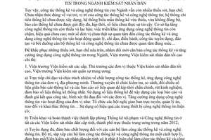 Chỉ thị 06/CT-VKSTC 2012 ứng dụng công nghệ thông tin ngành Kiểm sát