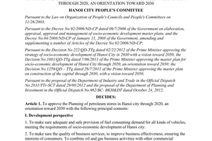 Decision No. 5059/QD-UBND on approval of planning of system of petroleum stores