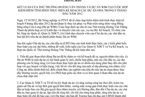 Thông báo 5383/TB-BNN-XD kết luận của Thứ trưởng Hoàng Văn Thắng dự án WB6