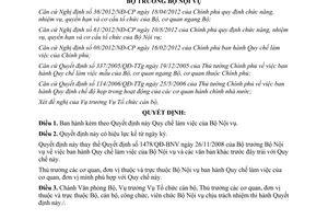 Quyết định 1079/QĐ-BNV năm 2012 Quy chế làm việc của Bộ Nội vụ