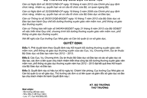 Quyết định 4830/QĐ-BGDĐT năm 2012 kế hoạch bồi dưỡng thường xuyên giáo viên