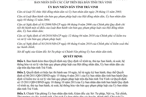 Quyết định 31/2012/QĐ-UBND trình tự thủ tục ban hành rà soát hệ thống hóa xử lý