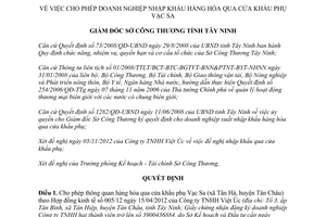 Quyết định 1443/QĐ-SCT năm 2012 cho phép doanh nghiệp nhập khẩu hàng hóa