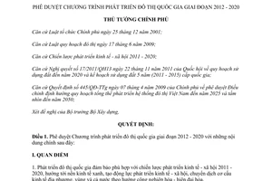 Quyết định 1659/QĐ-TTg năm 2012 Chương trình phát triển đô thị quốc gia