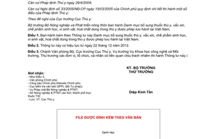 Thông tư 58/2012/TT-BNNPTNT Danh mục bổ sung thuốc thú y vắc xin chế phẩm