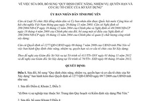 Quyết định 1841/QĐ-UBND năm 2012 sửa đổi chức năng nhiệm vụ Sở Xây dựng Phú Yên