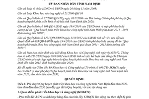 Quyết định 1755/QĐ-UBND 2012 phê duyệt Quy hoạch phát triển khoa học công nghệ Nam Định