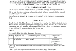 Quyết định 33/2012/QĐ-UBND sửa đổi Quy định xây dựng kiến trúc công trình nhà ở