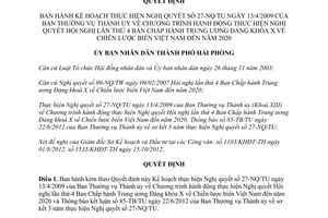 Quyết định 1934/QĐ-UBND năm 2012 Kế hoạch thực hiện Nghị quyết 27-NQ/TU