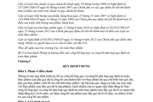 Thông tư 19/2012/TT-BYT hướng dẫn việc công bố hợp quy công bố phù hợp quy định