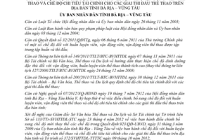 Quyết định 35/2012/QĐ-UBND chế độ đối với huấn luyện vận động viên Bà Rịa