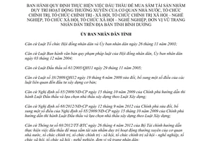 Quyết định 49/2012/QĐ-UBND thực hiện việc đấu thầu mua sắm tài sản nhằm duy trì