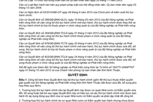 Quyết định 2297/QĐ-UBND năm 2012 công bố thủ tục hành chính thuộc thẩm quyền