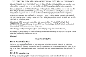 Thông tư 61/2012/TT-BNNPTNT quy định việc giám sát an toàn thực phẩm thủy sản